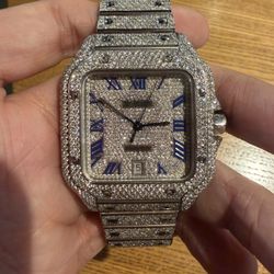 Cartier Santos de Cartier Large WSSA0018 Ref 4072 Custom Diamond