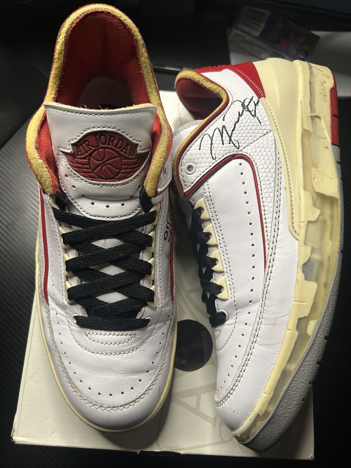 Jordan 2 Low Off White White Red Size 8.5 Used