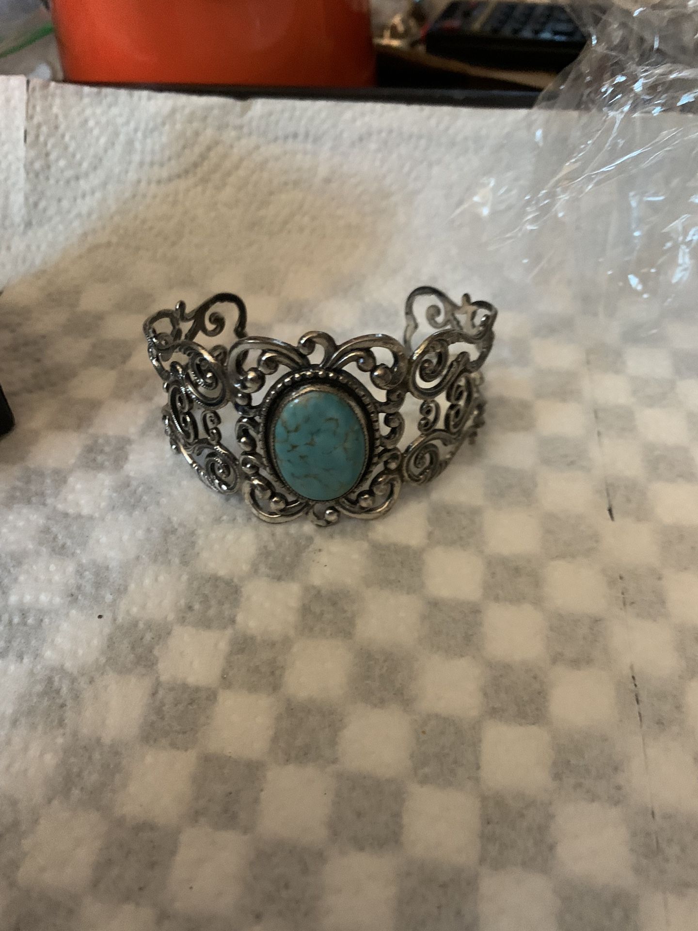 Vintage 1950 Very Rare Danecraft Sterling Silver With Turquoise Stone