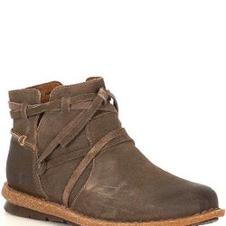 Distressed ankle bootie size 8 🤎Brown leather Bohemian shoes great quality