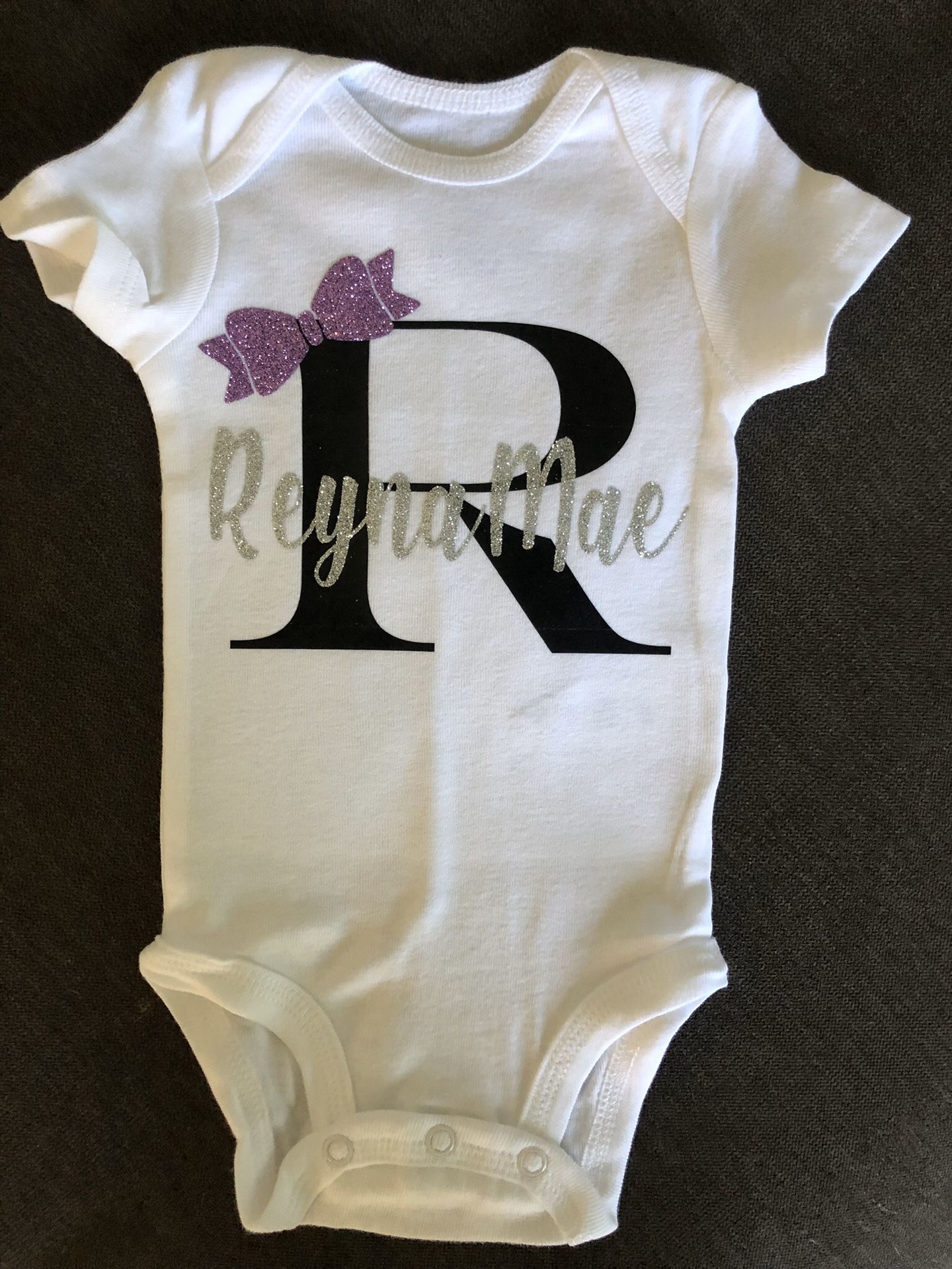 Initial onesie with first name