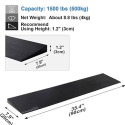 Ruedamann 1.2" Rise Threshold Ramp,1500 LBS Capacity, 35.4" Wide Natural Rubber Power Wheelchair Ramp Scooter, Non-Slip Solid Rubber Threshold Ramp fo