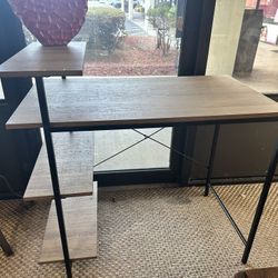 Modern desk with shelving