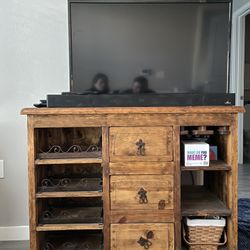 Wooden TV Stand And Side Table