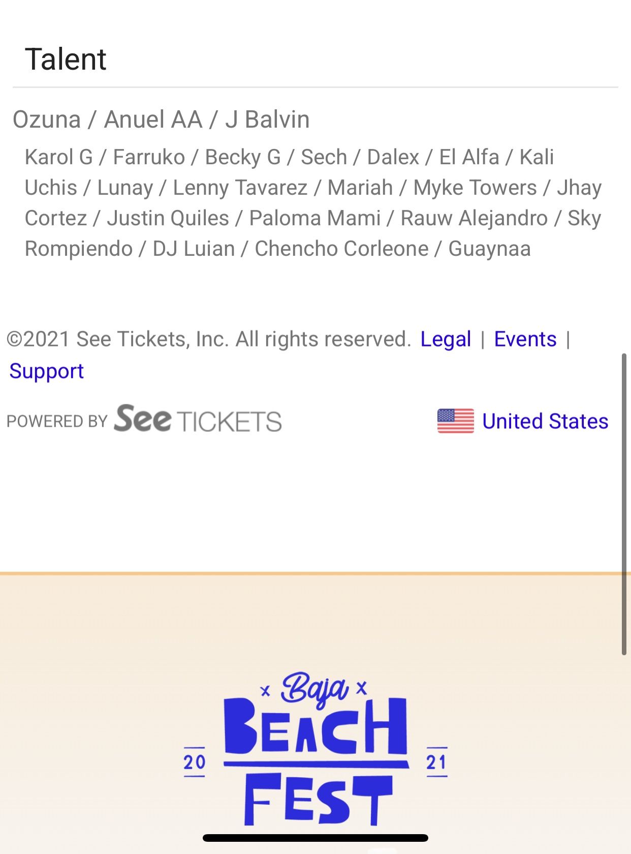Baja Beach Tickets