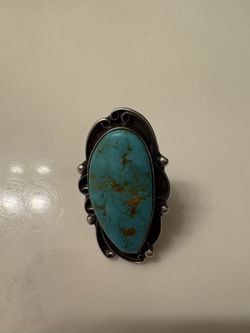 Turquoise sterling silver ring size 7