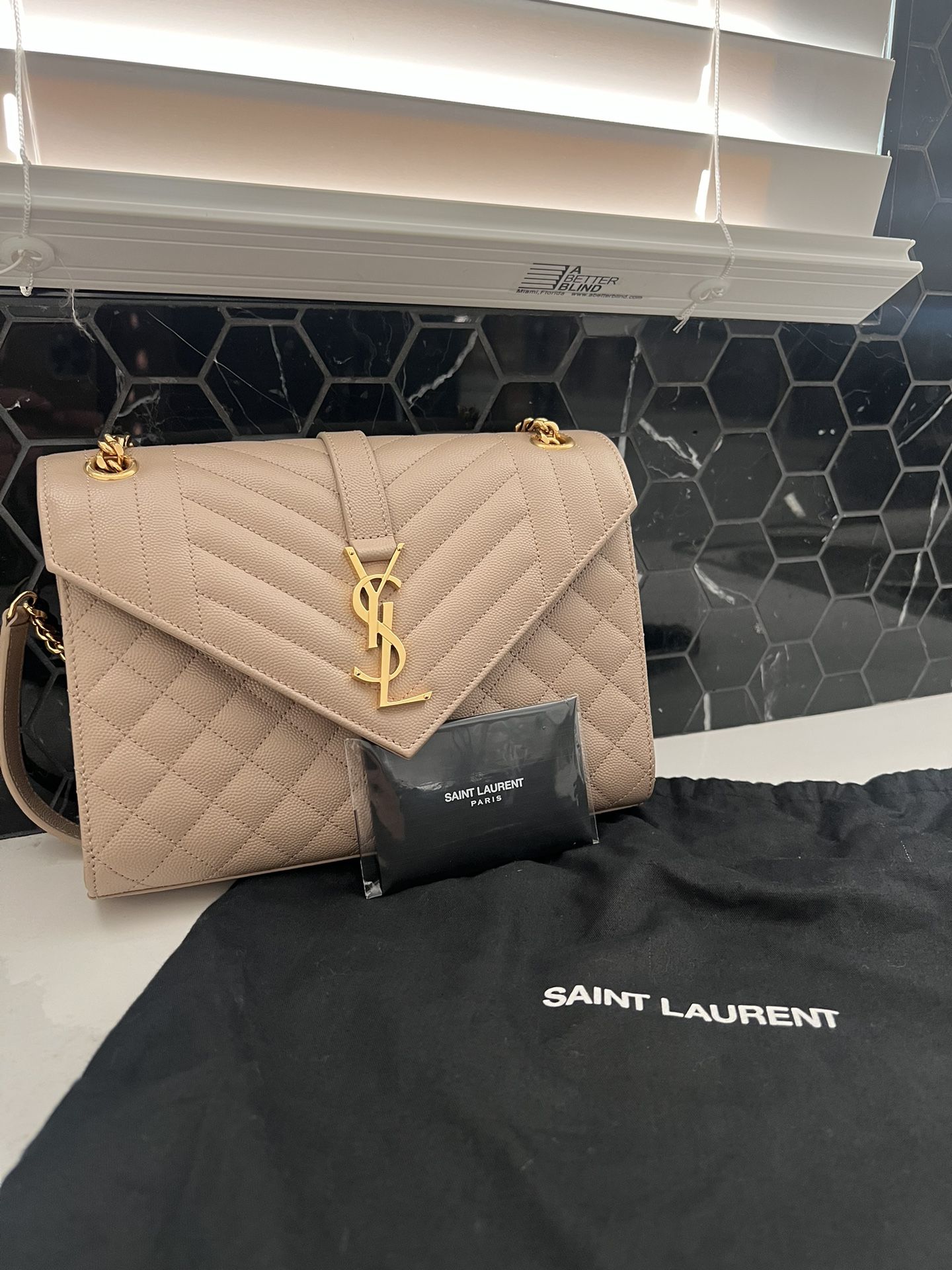 Saint Laurent Medium YSL Envelope Chain Shoulder Bag