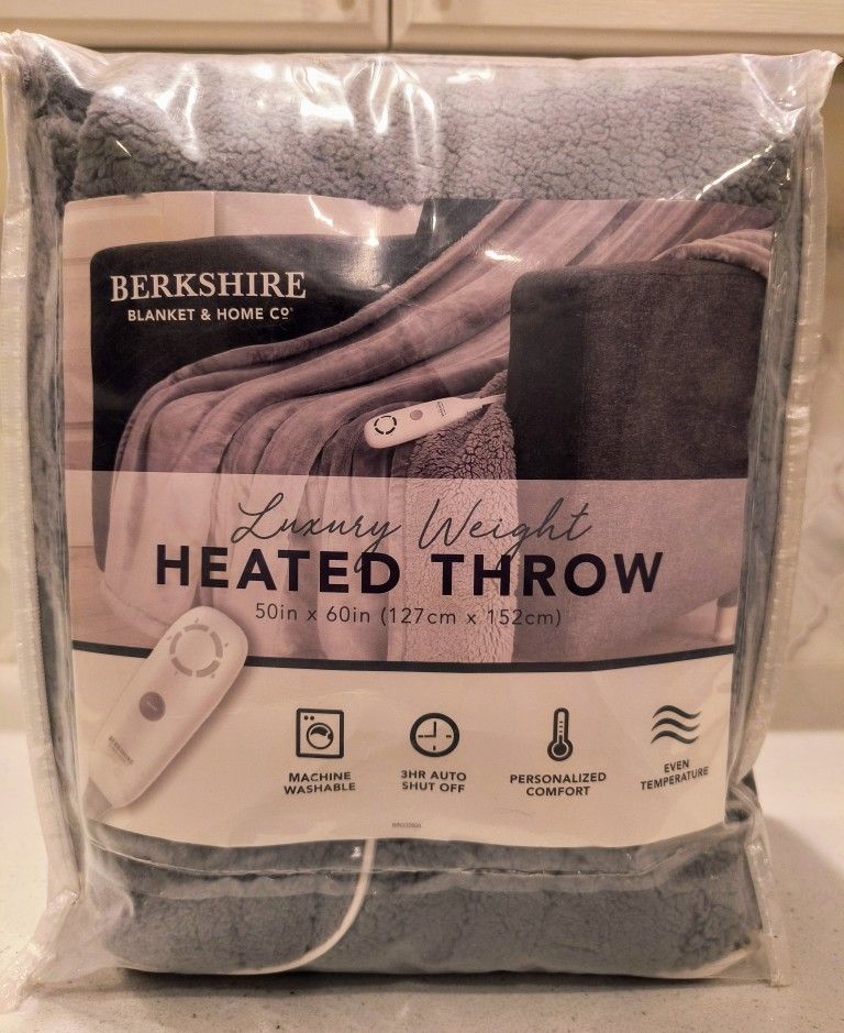 Berkshire Blanket & Home Co. Luxury Weight Heated Throw / blanket. Like new condition: Only used once for a couple hours. In the original packaging
