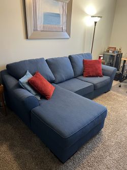 Blue Chaise Sofa ($200)