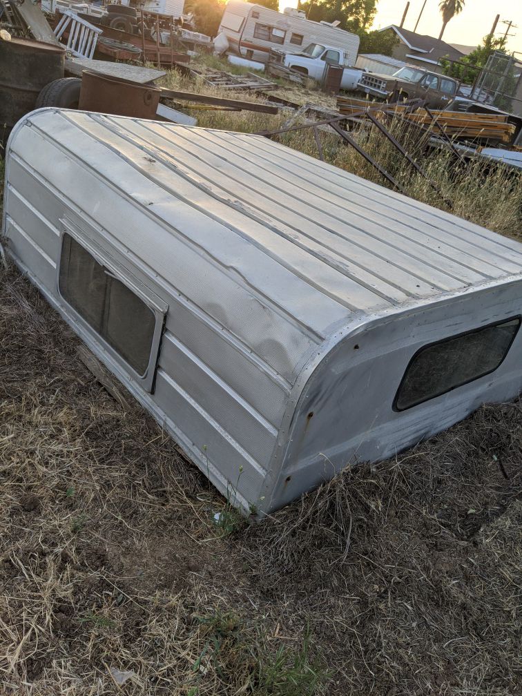 Old aluminum camper