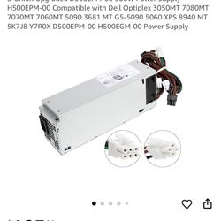 S-Union Upgraded D500EPM-00 500W Power Supply H500EPM-00 Compatible with Dell Optiplex 3050MT 7080MT 7070MT 7060MT 5090 3681 MT G5-5090 5060 XPS 8940 