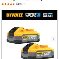 New DeWalt Power stack Batteries 5AH
