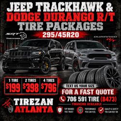 295 45 20 BRAND NEW TIRES JEEP GRAND CHEROKEE TRACKHAWK DODGE DURANGO RT $199 EACH $796 SET OF 4