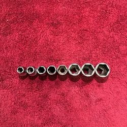 Snap On 8pc 1/4" Drive 6-Point Metric Flank Drive Shallow Socket Set 