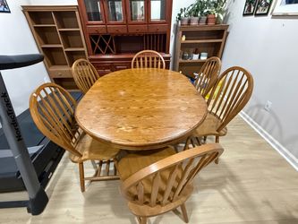 Free wood dining table with 6 chairs