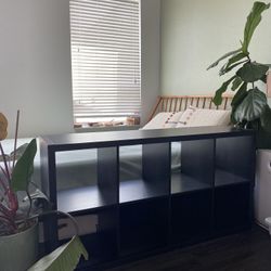 Black IKEA Kallax Shelving Unit