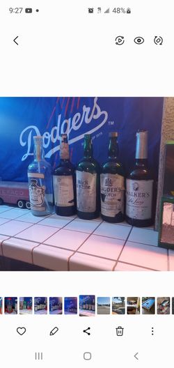 Vintage Empty Liquor Bottles Set of 5