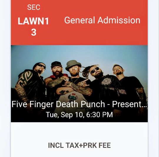 Five Finger Death Punch @ Talking Stick Arena Sept 10