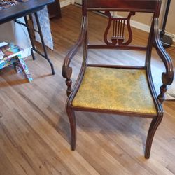 Antique Harp Chair With Arms