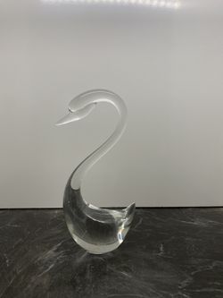 Vintage SWAN ART GLASS Figure Statue Figurine Sculpture