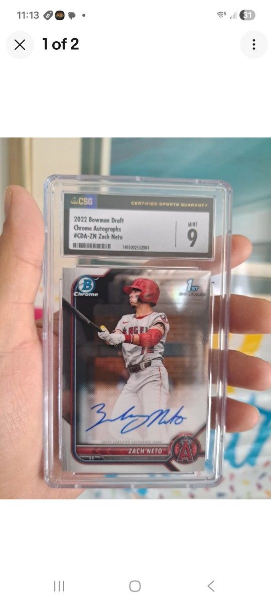 Zach Neto Rookie Bowman 1st Auto Angels