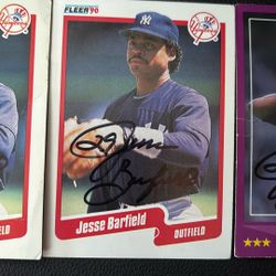 Jesse Barfield Signed Cards
