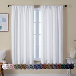 Simplebrand Ava Pure White Curtains 63 Inch Length for Bedroom 2 Panels
Light Filtering, Short Curtain Drapes, Soft Touching, Rod Pocket, Privacy Wind
