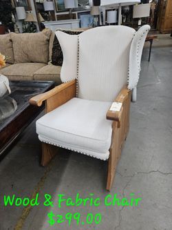 Chair wood & fabric We are located at 2811 East Bell road. Another Time Around Furniture.