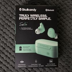 Skullcandy Sesh Evo Wireless Earbuds, Mint ~ NEW