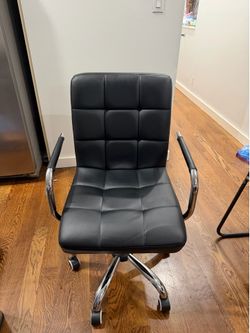 Black Vanity Desk Chair with Wheels