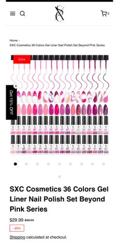 SXC Cosmetics 36 Colors Gel Liner Nail Polish Set Beyond Pink Series