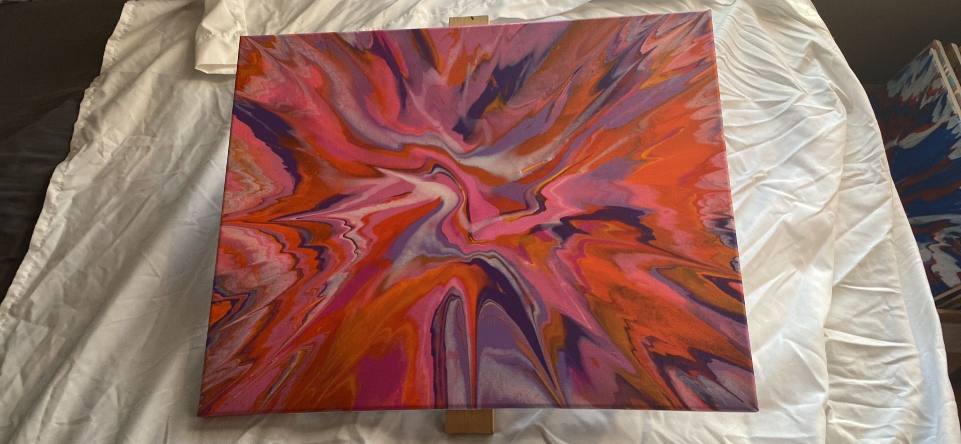 Hand Painted Abstract Canvas Painting Signed by Local Aggie Artist 16x20. Artist is a member of the Arts Center of Brazos Valley