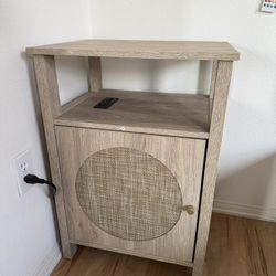 Boho Nightstands w/ Charging Station – Set of 2 (Like New)