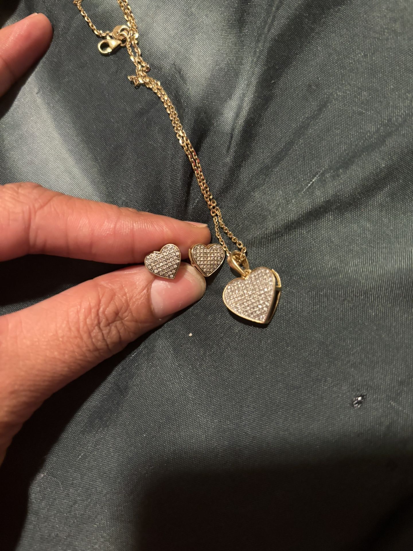 10k Necklace Real Diamonds 10k Earrings