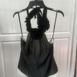 Halter BCBG floral Black Top 