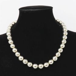 Sterling Silver 925 6mm 1/4" Ball Beaded 8" Bracelet Toggle Clasps 16.48 gram Clean Made in Italy Plata
