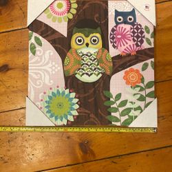 Pink Owl Wall Art