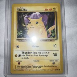 Pikachu 1995 Pokemon Card 58/102