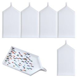 Qying 6pcs Large White Diamond Art Painting Trays, 6.3x3.1 Inch White Bead Sorting Trays,Rhinestone Tray Organizer Accessories and Tools for 5D Diamon