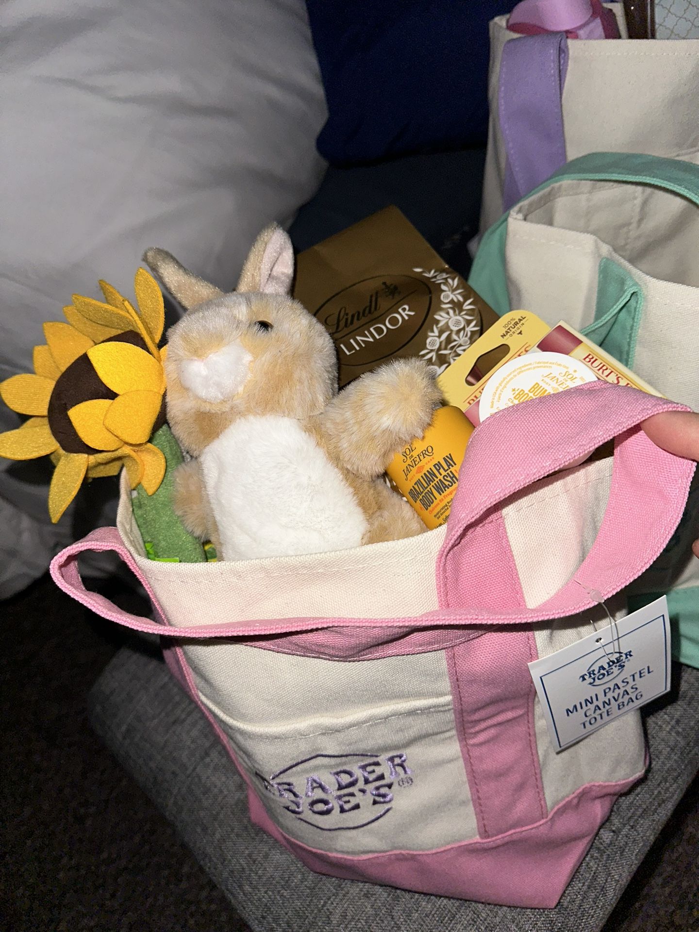 Easter Basket Trader Joe’s Tote Gift Bag Set Lot