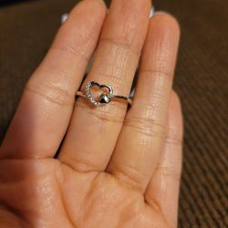 Women's 925 Sterling Silver CZ Hearts Ring Size 7 & Gift Set Anillo Plata 925 Numero 7 Para Dama & Set de Regalo