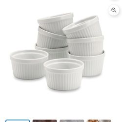 8 White Ramekins New In Box