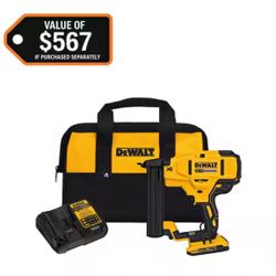 20V MAX XR Lithium-Ion Cordless 18-Gauge Narrow Crown Stapler Kit with 2.0Ah Battery, Charger and Contractor Bag