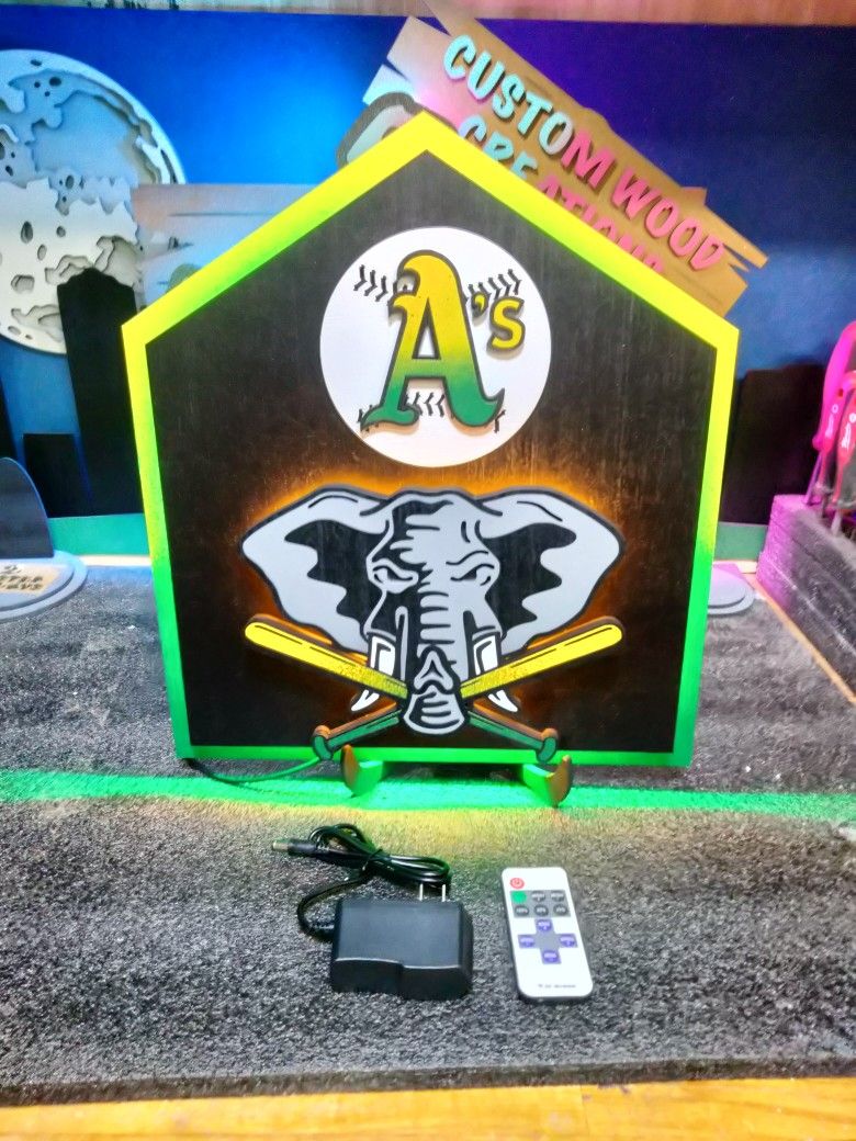 A's Light Up Home Plate