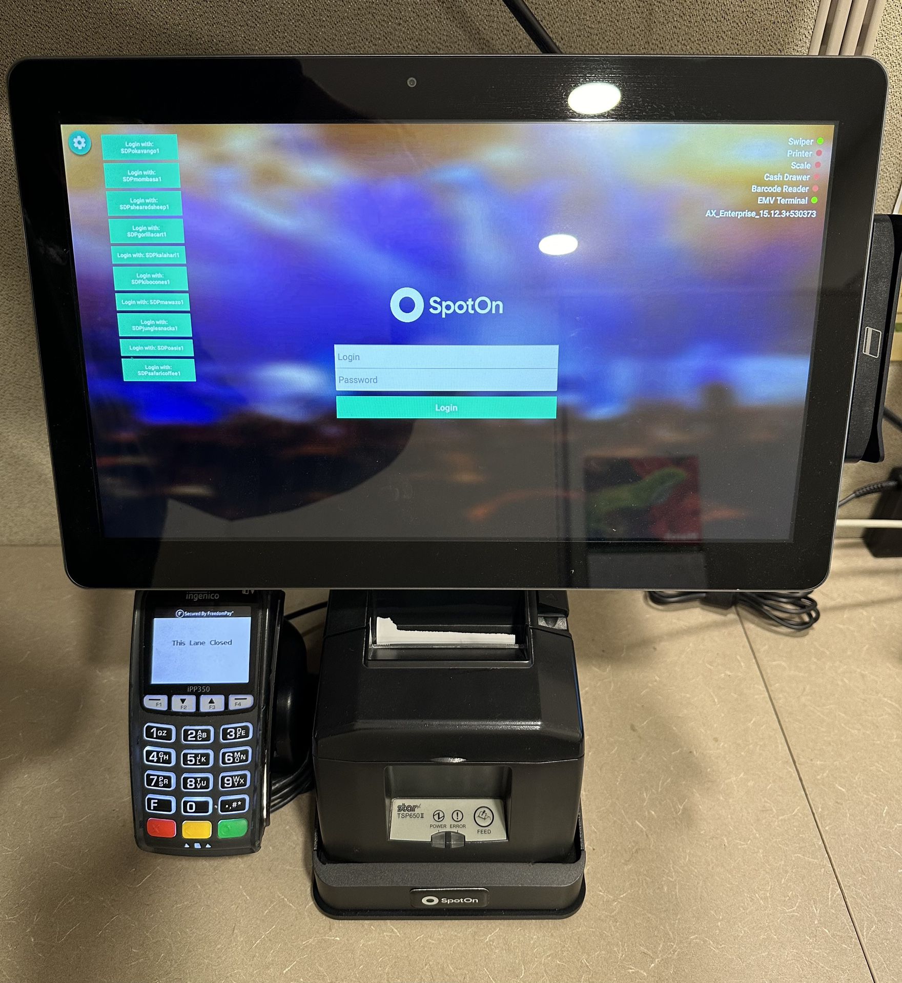 ELO POS Register System, Credit Card Machine, Printers 