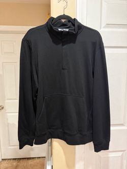 Black Quarter-Zip Mock Neck Pullover Sweatshirt