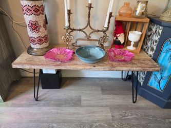 Rustic Wood Coffee Table with Hairpin Legs