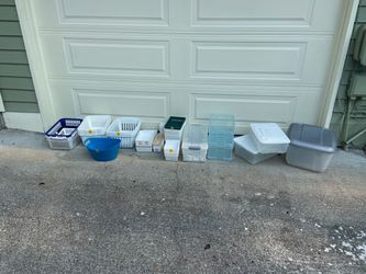 Assorted Plastic Baskets & Totes - Qty 50+