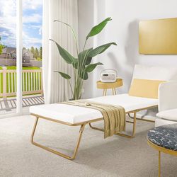 Folding Bed,Rollaway Bed with Mattress for Adults,Portable Bed,Metal Frame with Memory Foam