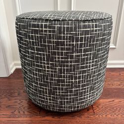 Modern Gray & Off-White Chair with Ottoman – Great Condition!